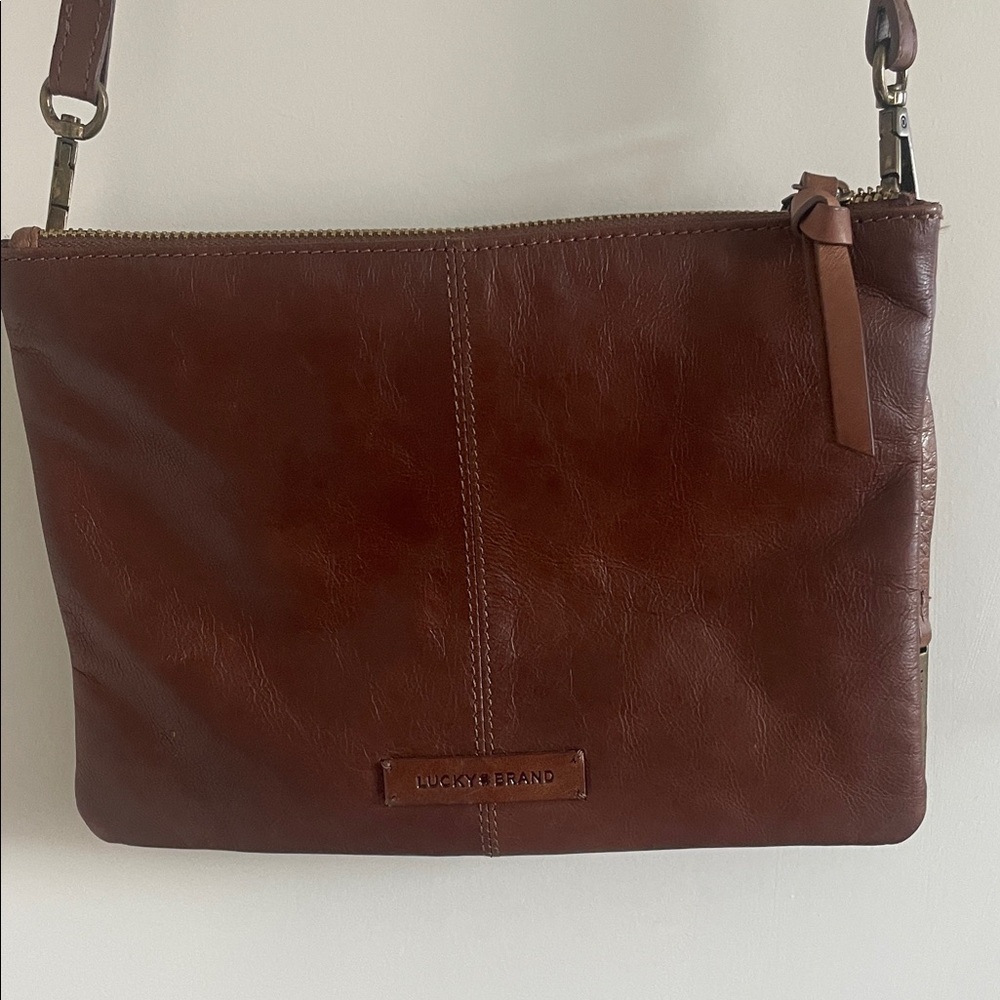 Lucky Brand Rich Brown Leather Crossbody Bag